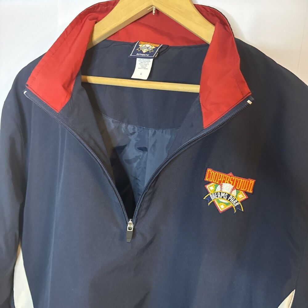 Cooperstown Mens Jacket Dreams Park Baseball Large Pullover 1/4‎ Zip Warm Up - Picture 8 of 9